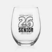 Senior Class of 2026 Graduation Tassel Weinglas Ohne Stiel (Rückseite)