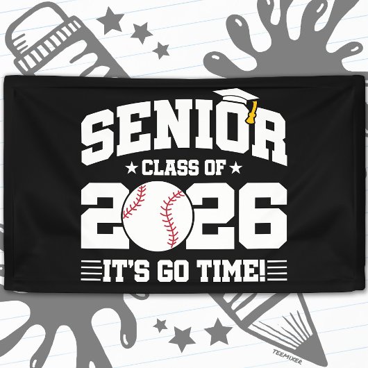 Senior Class of 2026 It’s Go Time Baseball Grad Banner