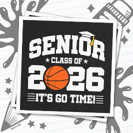 Senior Class of 2026 It’s Go Time Basketball Grad Serviette