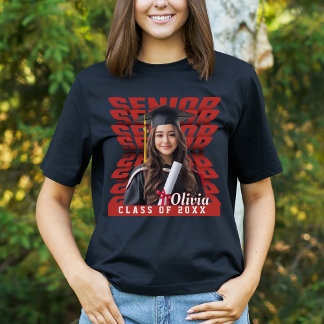 Senior Class of 2026 Personalisiert Foto & Name T-Shirt