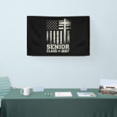 Senior Class Of 2027 USA Flag Cross Christian Grad Banner (Messe)
