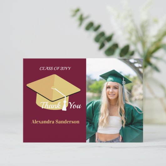 Senior Class of Foto Abschluss Dankeskarte (Stehend Vorderseite)