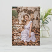 Senior Congratulations Graduate Photo Einladung (Stehend Vorderseite)