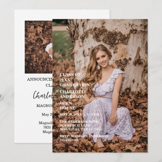 Senior Congratulations Graduate Photo Einladung (Vorne/Hinten)