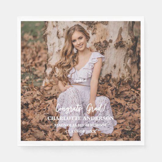 Senior Congratulations Graduate Photo Serviette (Vorderseite)