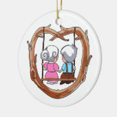 Senior Couple on on Swing Keramik Ornament (Links)