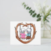 Senior Couple on on Swing Postkarte (Stehend Vorderseite)