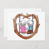 Senior Couple on on Swing Postkarte (Vorne/Hinten)