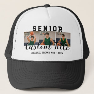 Senior Custom Text Jeder Name 3 Foto-Collage Truckerkappe