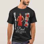 Senior Dad Custom Photo Collage Name Number Year T-Shirt (Vorderseite)
