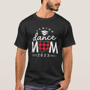 Senior Dance Mama 2023 Mommy Mama Kariert Red Prin T-Shirt