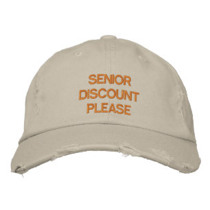 SENIOR DISCOUNT BITTE - Anpassbare Cap Bestickte Kappe