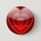 SENIOR DISCOUNT BITTE - RED HEART BUTTON (Vorderseite)