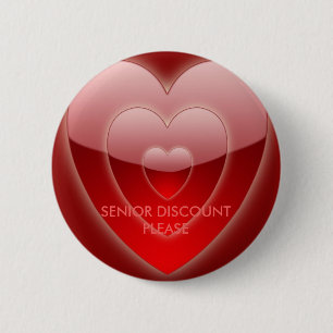 SENIOR DISCOUNT BITTE - RED HEART BUTTON