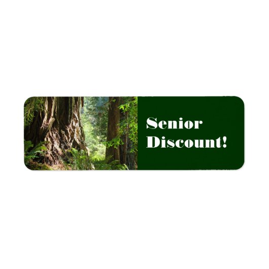 Senior Discount! Etiketten Aufkleber Alte Redwoods (Vorne)