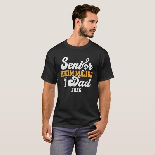 Senior Drum Major Dad 2026 Graduation Matching Fam T-Shirt (Vorne ganz)