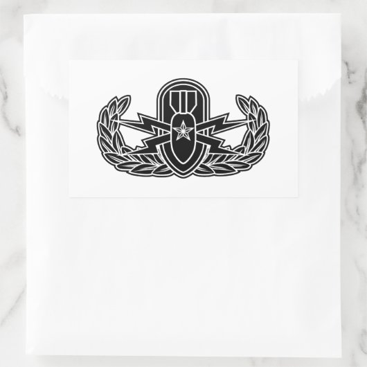 Senior EOD stencil Rechteckiger Aufkleber (Tasche)