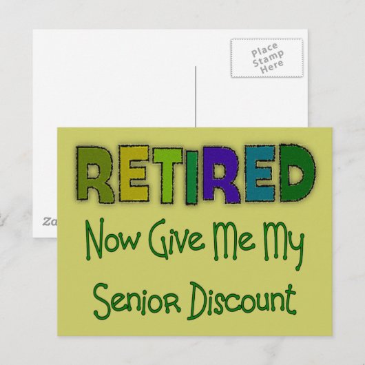 SENIOR-ERMÄSSIGUNG POSTKARTE (Vorne/Hinten)