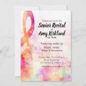 Senior Erwägung Watercolor Treble Clef Einladung (Vorderseite)