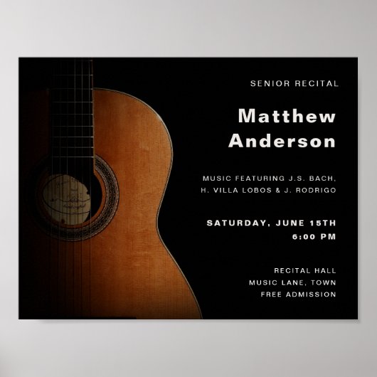 Senior Erwägungsgrund Gitarren Musik Konzert Moder Poster (Vorne)