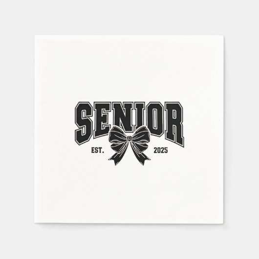 Senior Est 2025 Abschluss Student Vintag Serviette (Vorderseite)