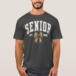 Senior Est 2025 Abschlussjahrgang 2025 Leopard Sen T-Shirt