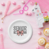 Senior Est 2025 Bow Coquette Abschluss Pappteller (Party)