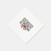Senior Est 2025 Bow Coquette Abschluss Serviette (Ecke)