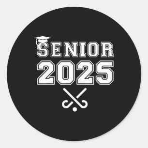 Senior Field Hockey CL of 2025 Abschluss School G Runder Aufkleber