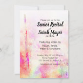 Senior Flute Erwägung Farbige Aquarellbilder Einladung (Vorderseite)