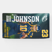 Senior Football MVP Player Sports Photo Vertical Banner (Horizontal)