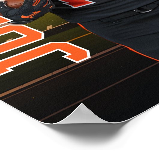 Senior Football Stadium Player Photo Sports Poster (Ecke)