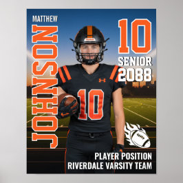 Senior Football Stadium Player Photo Sports Poster