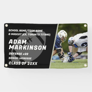 Senior Fußball Schwarz-Weiß Outdoor-Banner Banner