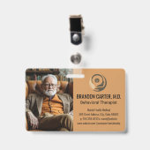 Senior Gentleman | Therapeut Ausweis (Vorderseite mit Clip)