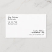 Senior Geriatric Care Business Cards Terminkarte (Rückseite)