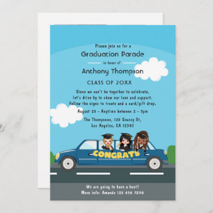 Senior Girl Drive By Graduation Party Foto Einladung