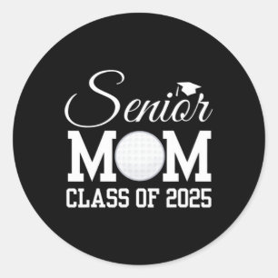 Senior Golf Mama 2025 Cl von 2025 Graduate zurück  Runder Aufkleber