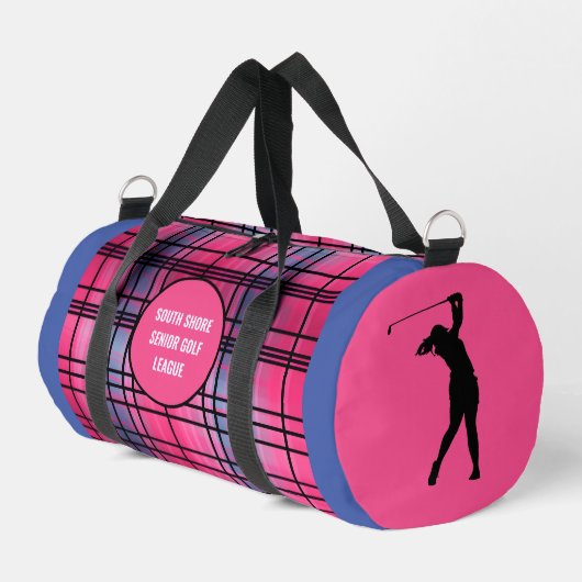 Senior Golfer "Autumn Gold" Kariert Duffle Bag (Linke Seite)