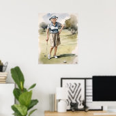 Senior Golfer - Golf Art Print Poster (Heimbüro)