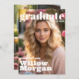 Senior Grad 3 Foto Abschluss Einladung