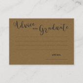Senior Grad Foto Graduation Party Advice Card Hinweiskarte (Vorderseite)