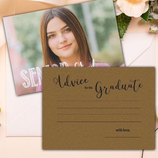 Senior Grad Foto Graduation Party Advice Card Hinweiskarte