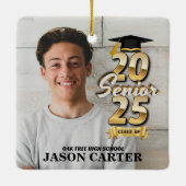 Senior Graduate Class of 2025 Abschluss Foto Keramikornament (Rückseite)