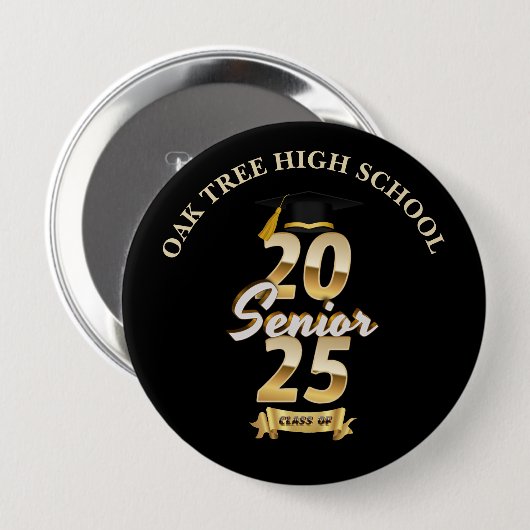 Senior Graduate Class of 2025 Graduation Party Button (Vorne & Hinten)