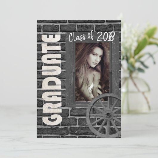 Senior 🎓 Graduate ⭐ ⭐ ⭐ ⭐ Einladung (Stehend Vorderseite)