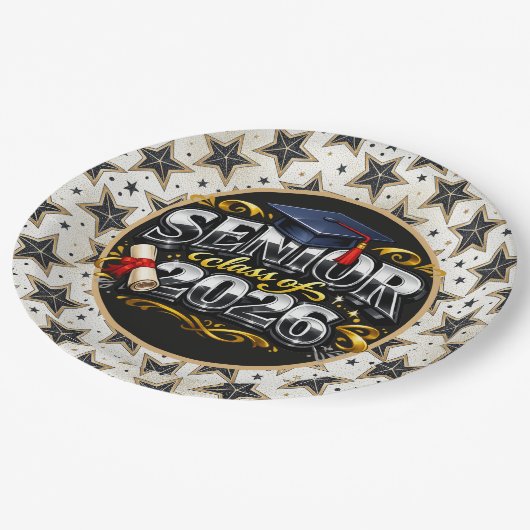 Senior Graduating Class 2026 Pappteller (Schrägansicht)