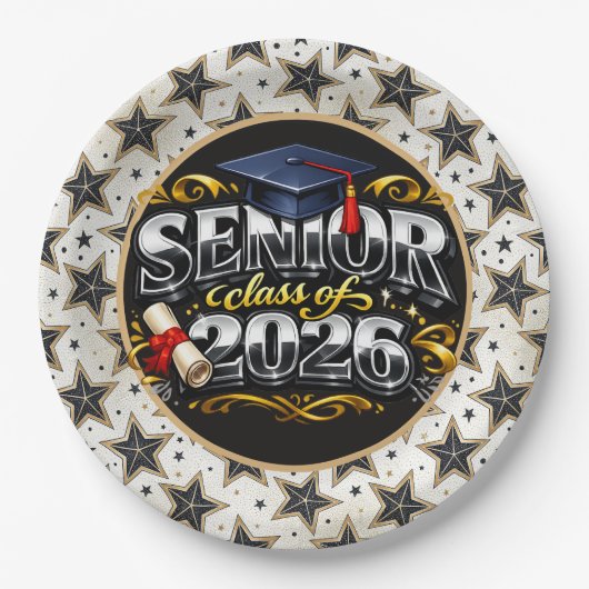 Senior Graduating Class 2026 Pappteller (Vorderseite)