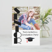 Senior Graduation Party Einladung (Stehend Vorderseite)