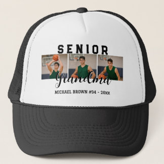 Senior Grandma Custom 3 Photo Collage Basketball Truckerkappe